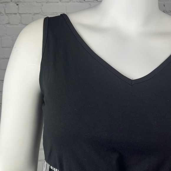 City Chic Black With Gray & White Stripe Dress (Dress Shirt Play) Plus Size 14 - Picture 5 of 8